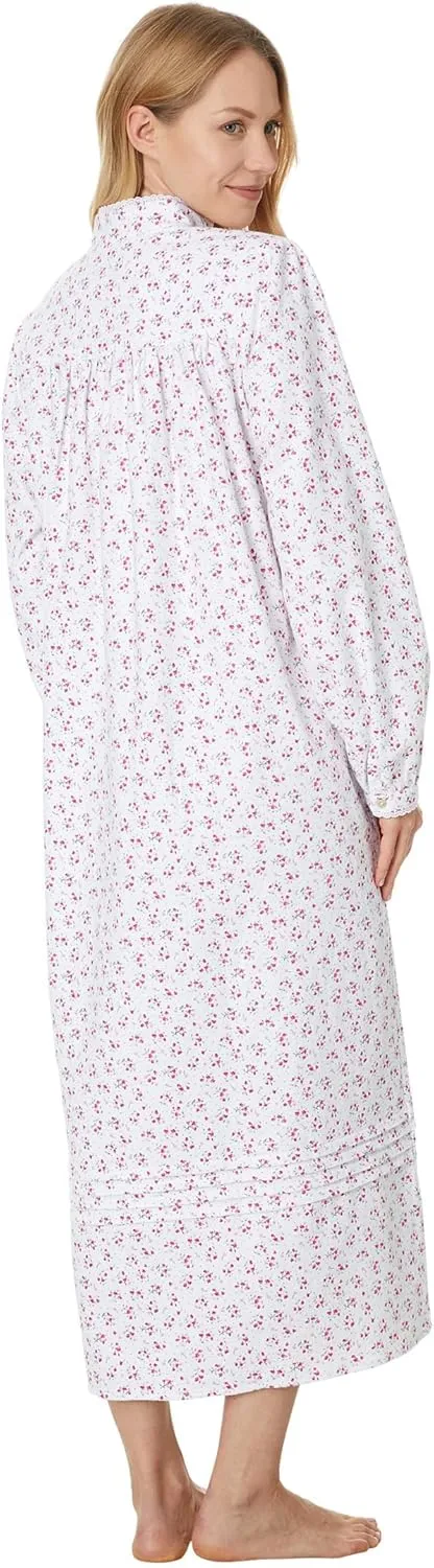 Eileen West Women's Cotton Flannel High Neck Long Sleeve Gown
