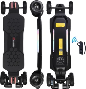 Electric Skateboard with LCD Remote Control，V5 & G5 & Off-Road Electric Longboard with Light for Adults, 1650W Dual Motor, 27 MPH & 18 Miles Range, 7 2 2 Maple and Fiber Glass Up to 330 lbs