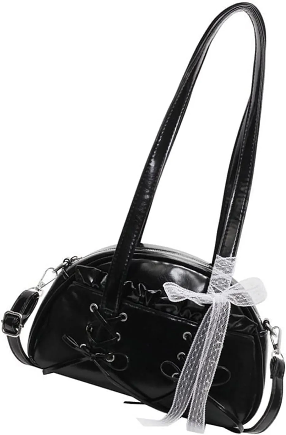 Elegant Ballet Styles Lace Trim Bowknot Shoulder Bag For Women With Spacious Pillow Shape Design Crossbody Bags