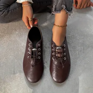Elegant Lace-Up Ballet Flats