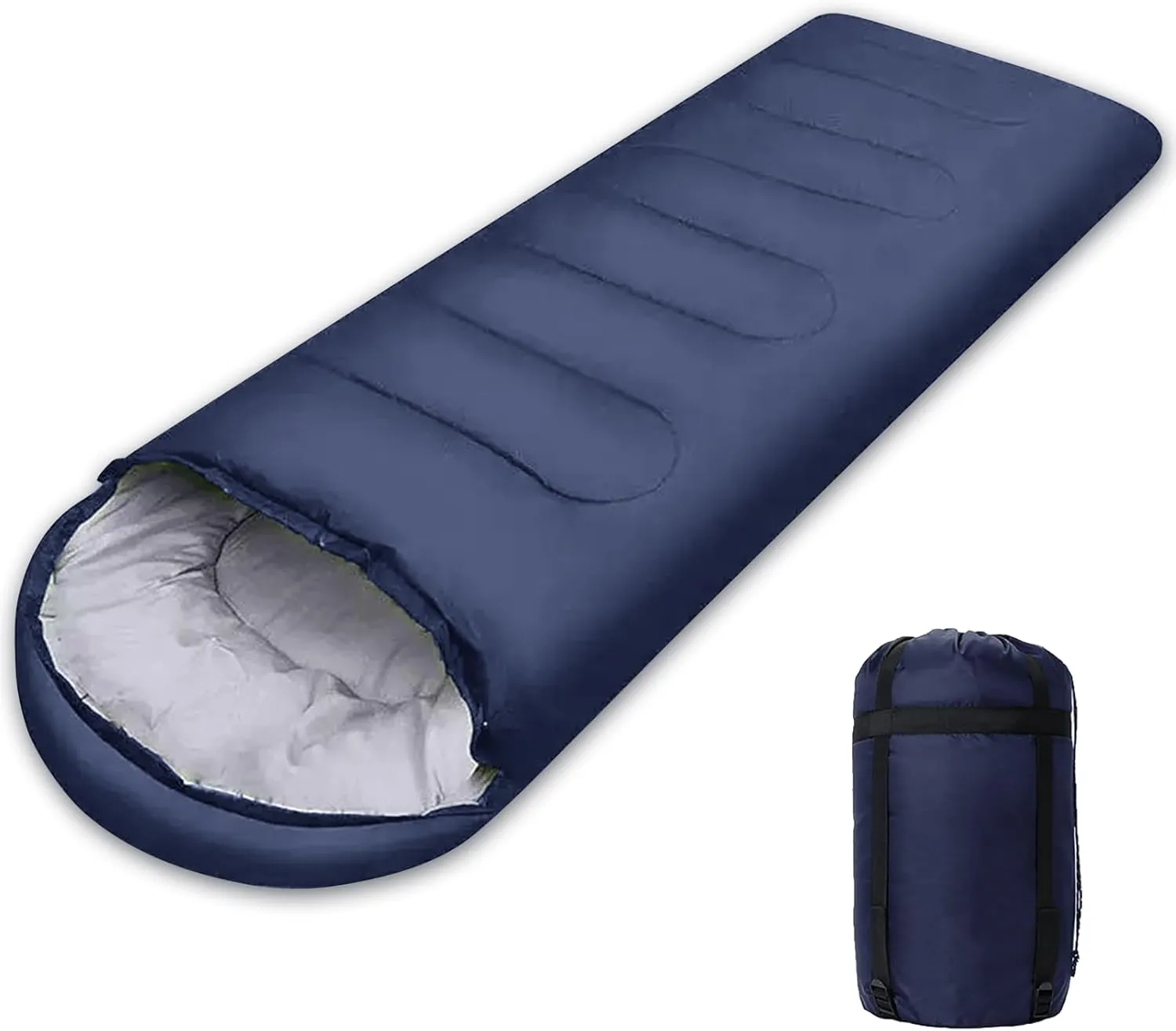 Envelope Camping Sleeping Bag 3 Seasons Warm & Cool Weather, Lightweight, Waterproof, Portable for Adults & Kids - Camping Gear Equipment Hiking Travel, Indoors and Outdoors