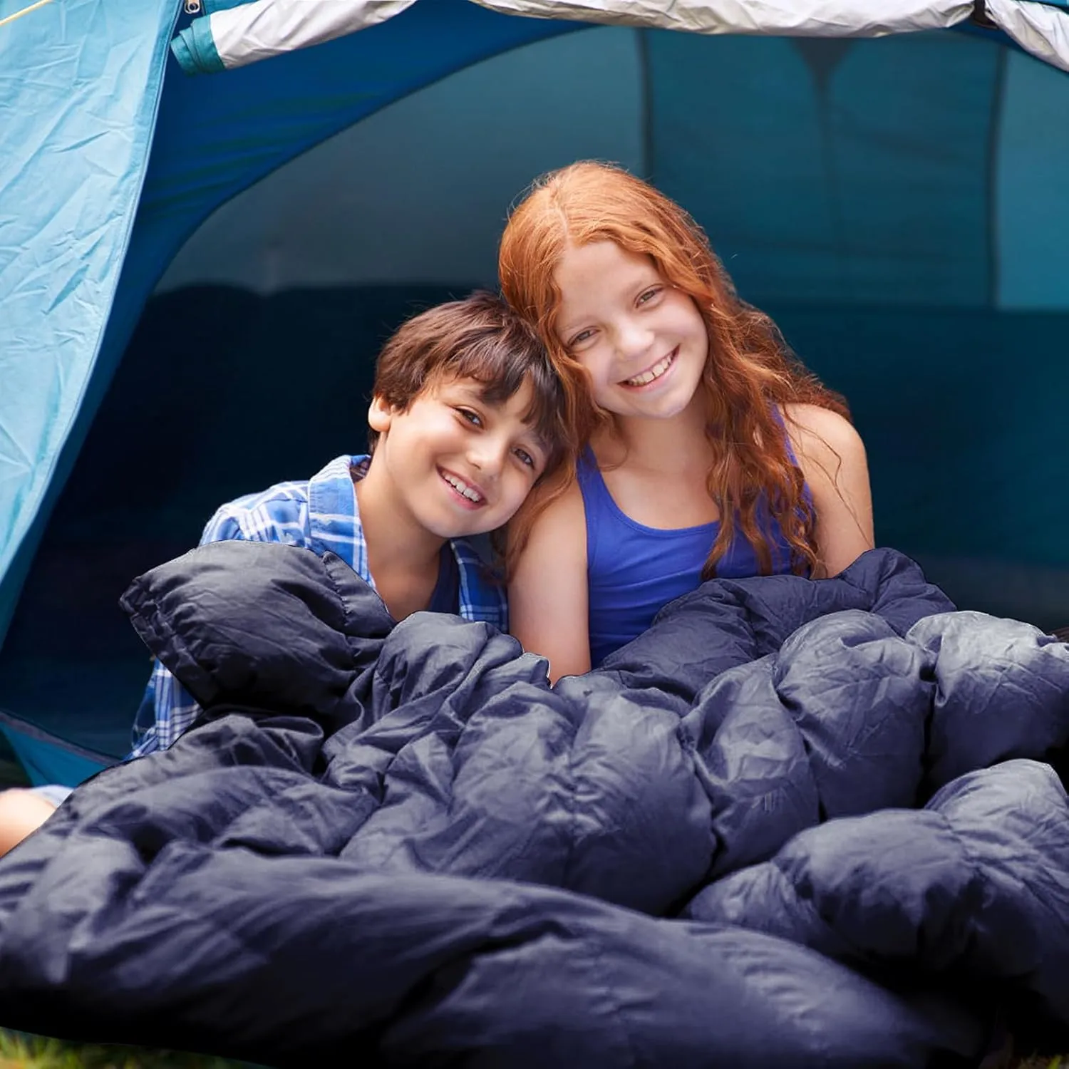 Envelope Camping Sleeping Bag 3 Seasons Warm & Cool Weather, Lightweight, Waterproof, Portable for Adults & Kids - Camping Gear Equipment Hiking Travel, Indoors and Outdoors