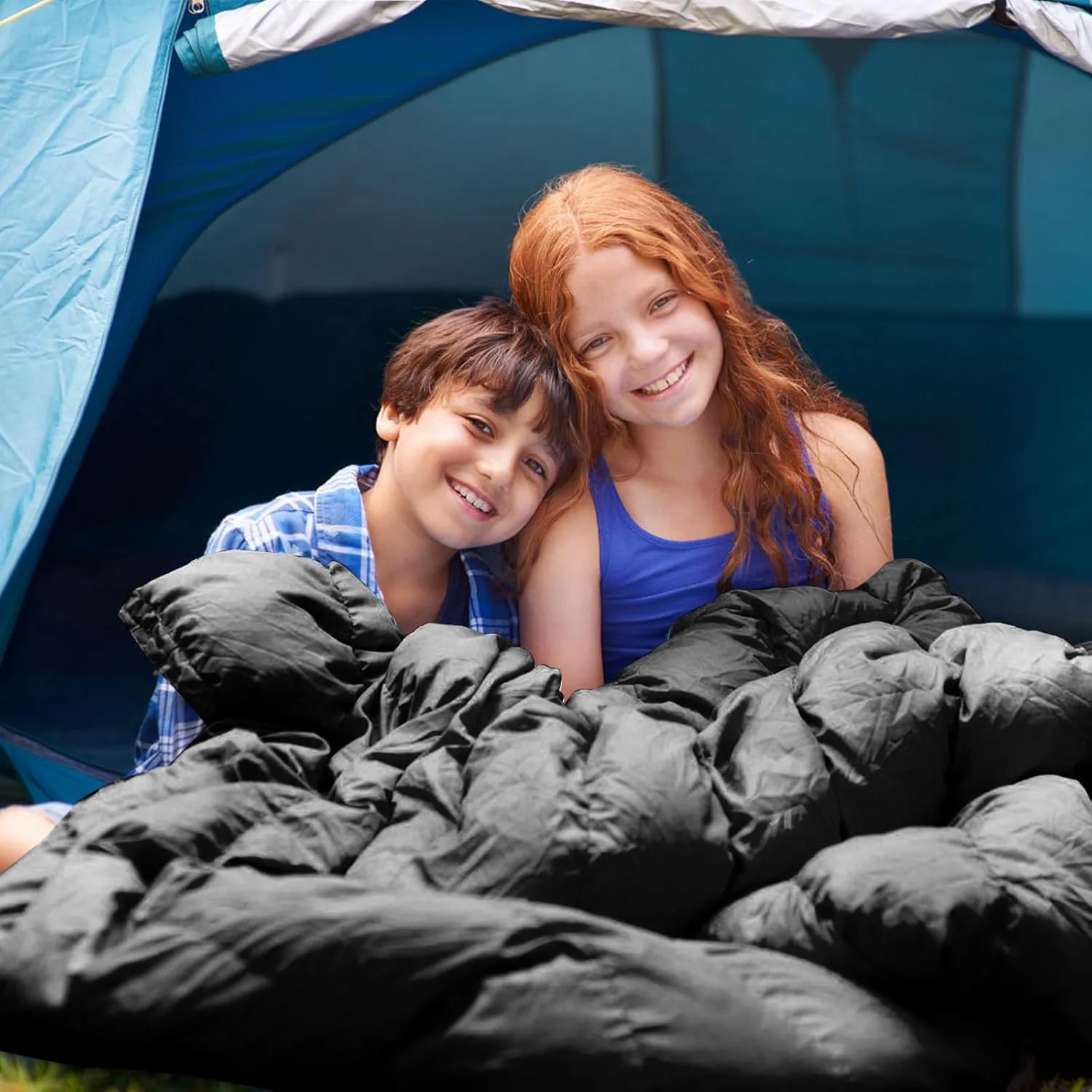 Envelope Camping Sleeping Bag 3 Seasons Warm & Cool Weather, Lightweight, Waterproof, Portable for Adults & Kids - Camping Gear Equipment Hiking Travel, Indoors and Outdoors