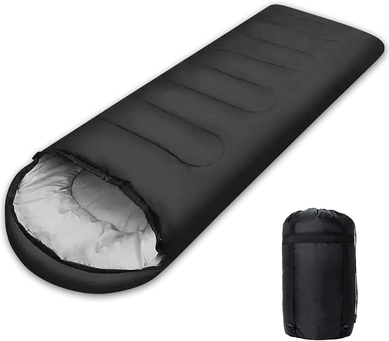 Envelope Camping Sleeping Bag 3 Seasons Warm & Cool Weather, Lightweight, Waterproof, Portable for Adults & Kids - Camping Gear Equipment Hiking Travel, Indoors and Outdoors