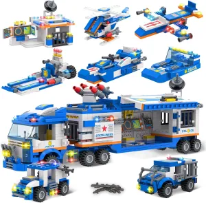 EP EXERCISE N PLAY City Police Car Building Sets, Police Station Truck Toy Blocks Set with Prison Helicopter Cop Car Boat for Boys and Kids Aged 6-12 (1552 Pieces)