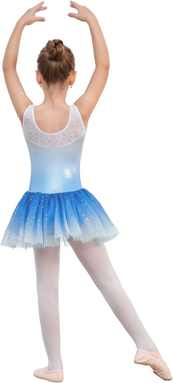 EQSJIU Ballet Leotard for Girls Dance Gymnastics Toddler Sparkly Dance Dresses Outfits Tutu Skirted Leotard Kids 1-10 Years