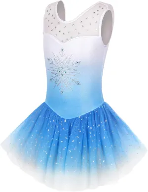 EQSJIU Ballet Leotard for Girls Dance Gymnastics Toddler Sparkly Dance Dresses Outfits Tutu Skirted Leotard Kids 1-10 Years