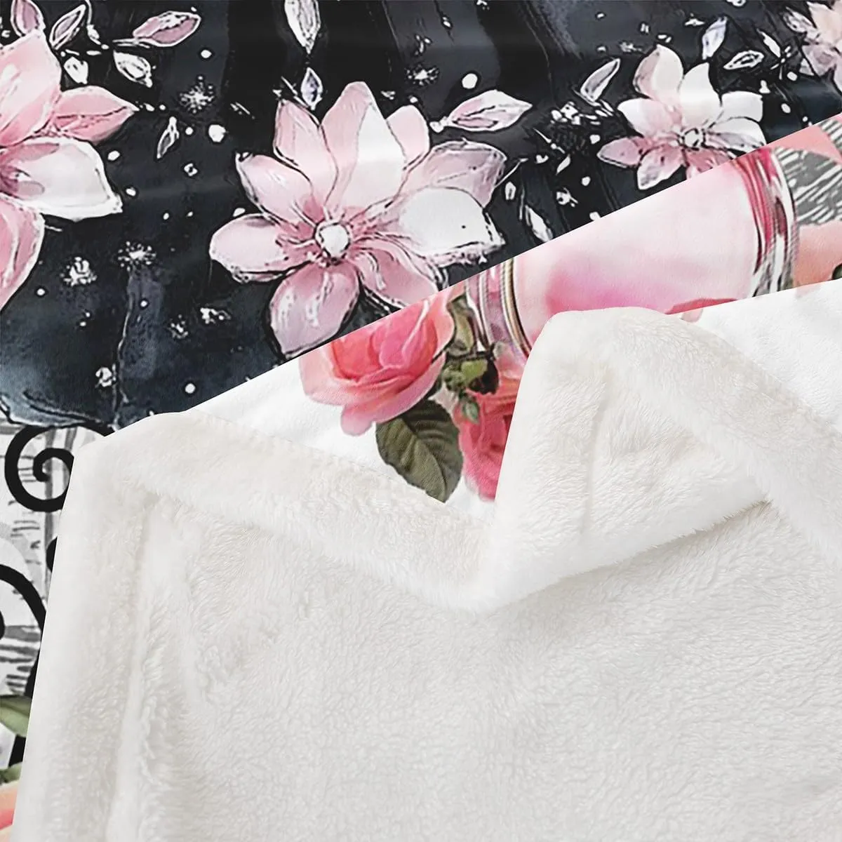 Erosebridal Ballet Throw Blanket Kids Pink and Black Sherpa Blanket,Ballerina Shoes for Girls Princess Dress Fleece Blanket Dance Themed Queen 90"X90" Flannel Blanket for Women Bed Touch