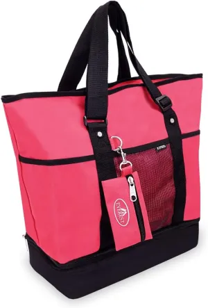 Everest Luggage Deluxe Shopping Tote, Hot Pink/Black, Hot Pink/Black, One Size