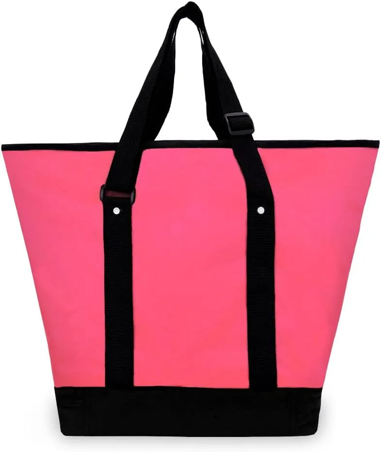Everest Luggage Deluxe Shopping Tote, Hot Pink/Black, Hot Pink/Black, One Size