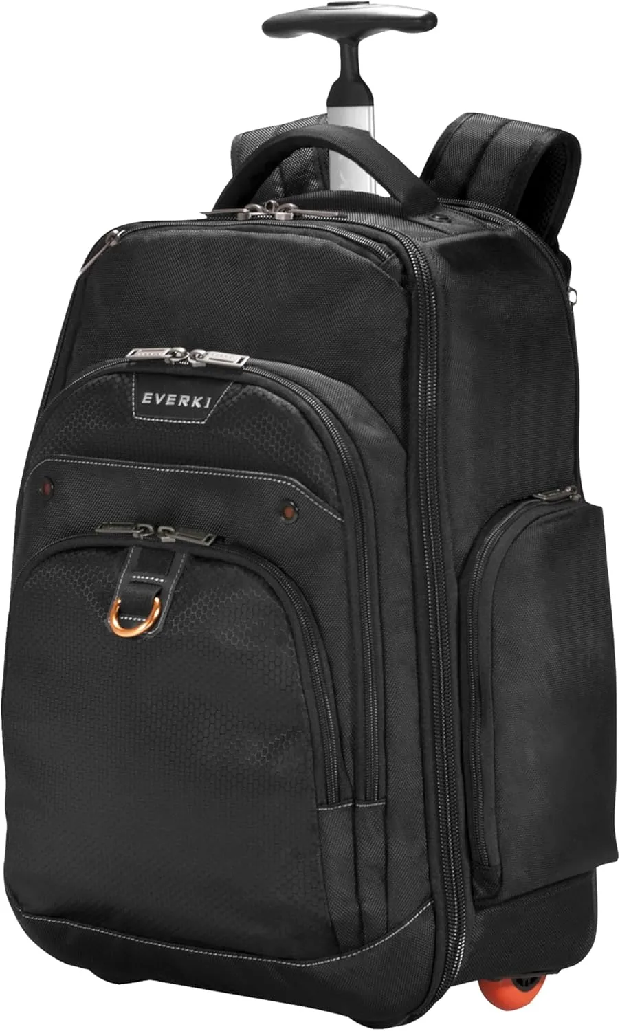 Everki Atlas Wheeled Laptop Backpack, 13 to 17.3-Inch Adjustable Compartment, Backpack on Wheels for Adults, Rolling Backpack Carry-on Luggage,Travel Back Pack, Business Professional, (EKP122) Black