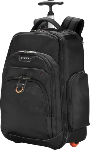 Everki Atlas Wheeled Laptop Backpack, 13 to 17.3-Inch Adjustable Compartment, Backpack on Wheels for Adults, Rolling Backpack Carry-on Luggage,Travel Back Pack, Business Professional, (EKP122) Black