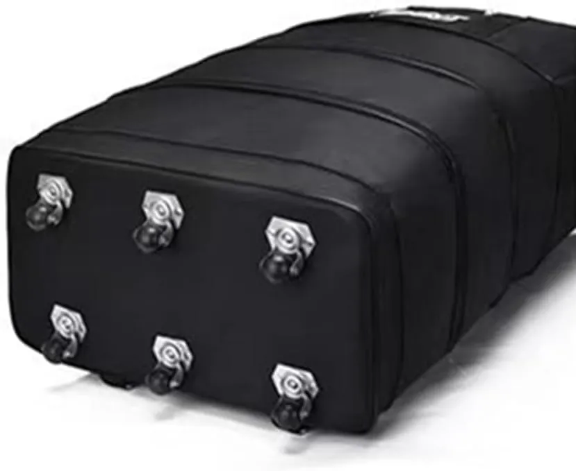 Expandable Extra Large Travel Oxford Duffel Bag with Wheels Waterproof Lightweight Traveling Foldable Suitcase (Black, L - 6 wheels)
