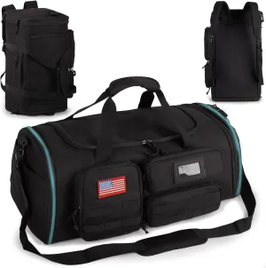 Expandable Gym Bag For Men,Tactical Large 3 in 1 Sports Duffle Bag With Shoes Compartment,Water Resistant Sports Gym Tote Bags Multi-functional Weekend Travel Backpack Overnight Bag