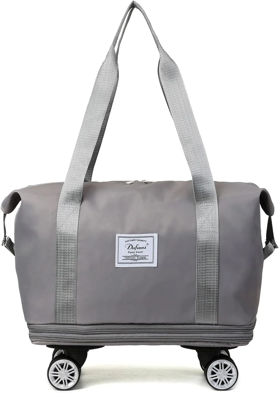 Expandable Large Capacity Weekender and Gym Tote for Women: Versatile Travel Duffel with Detachable Wheels and Dry-Wet Separation, Water-Resistant - Ideal Carry On Bag