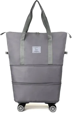 Expandable Large Capacity Weekender and Gym Tote for Women: Versatile Travel Duffel with Detachable Wheels and Dry-Wet Separation, Water-Resistant - Ideal Carry On Bag