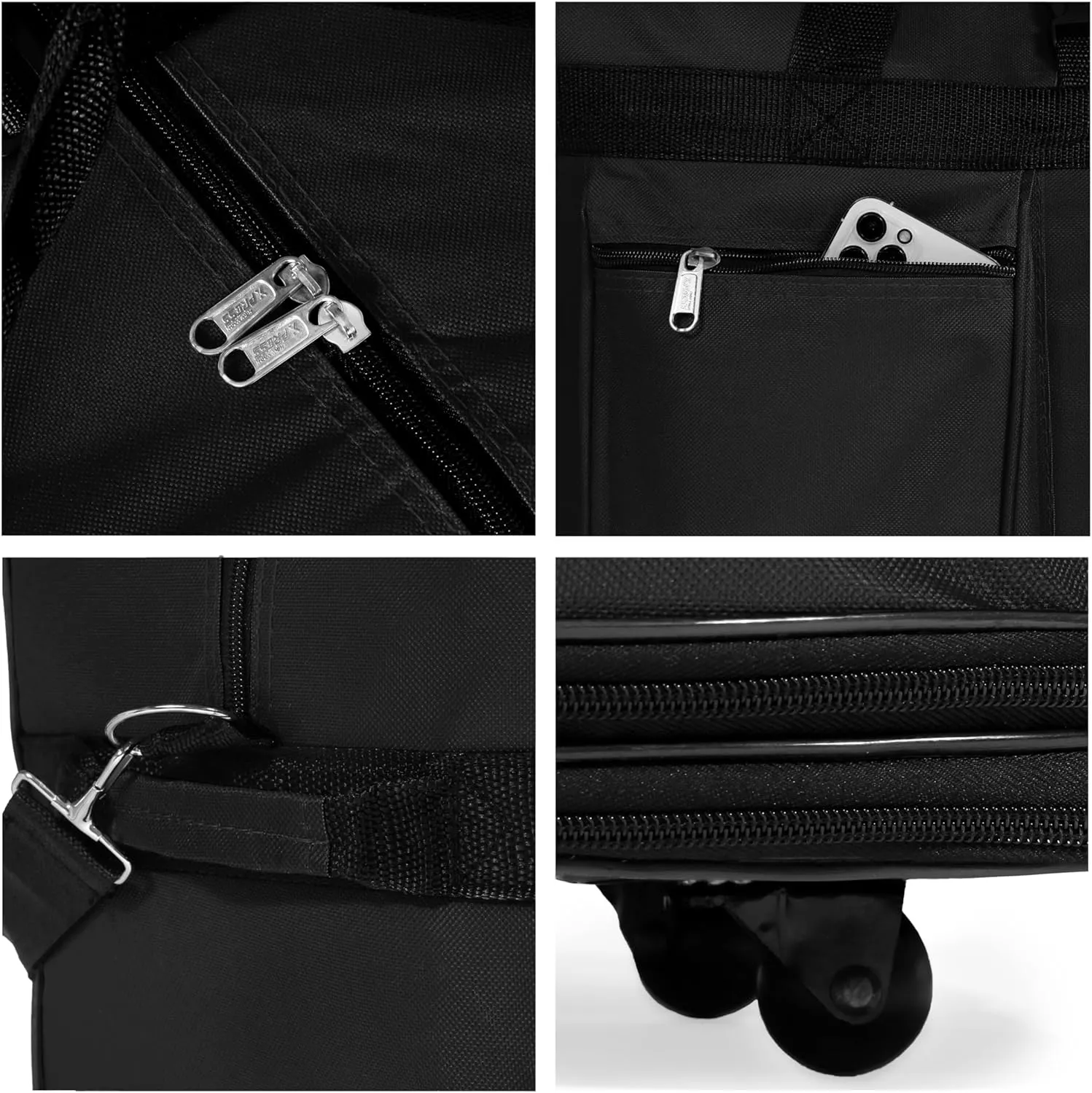 Expandable Lightweight Duffle Bag (40"") Rolling wheeled Spinner Suitcase Luggage for Travel and Storage - (Pack of 2) (Red Trim), NAVBL2PK40