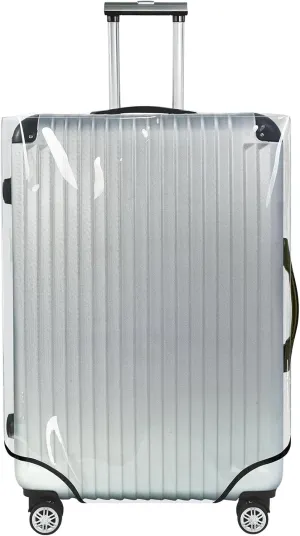 Explore Land Clear Luggage Cover Tough Protector Fits for 20-22 Inches Suitcase for Travel Airplane (PVC, S/M)