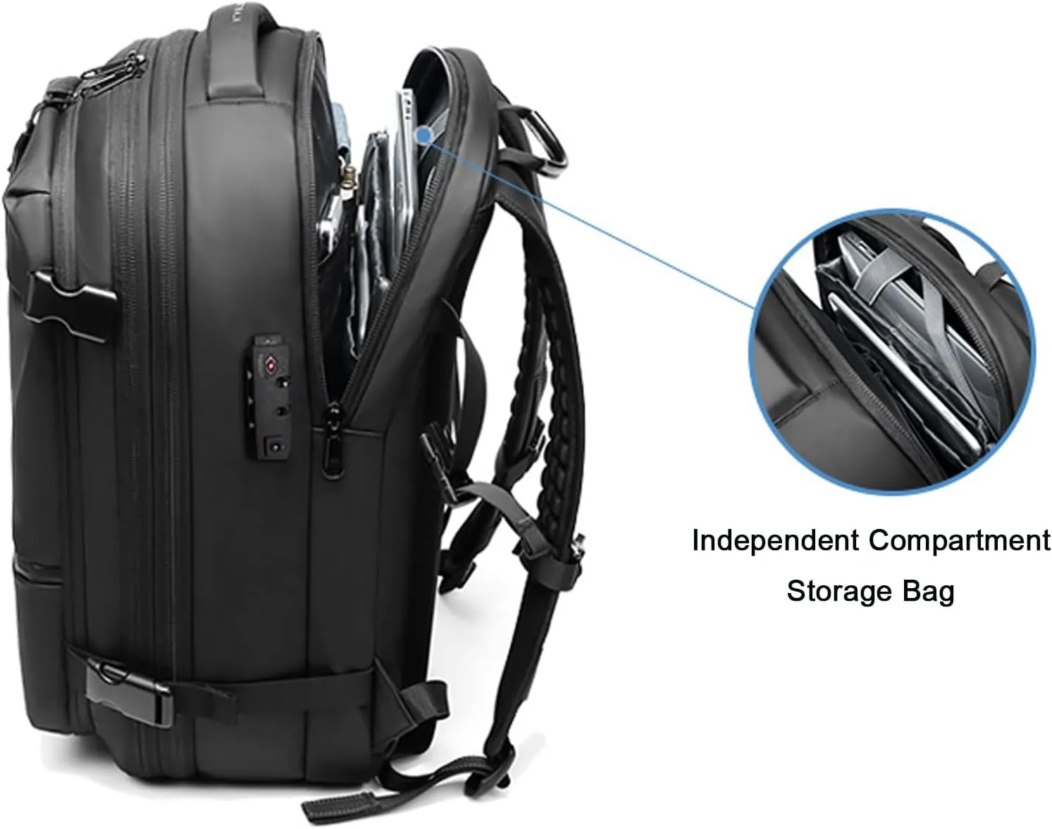 Ezyvac Rucksack, Easyvacpac Backpack, 60L Expandable Vaccage Bag Water Resistant, Anti Theft Vacuum Back Pack (Green)