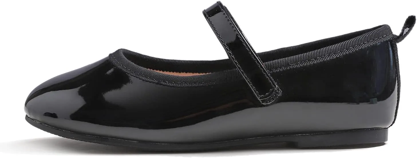 FEVERSOLE Girls Cute Dress Mary Jane Shoes Soft Party Holiday Ballet Flats