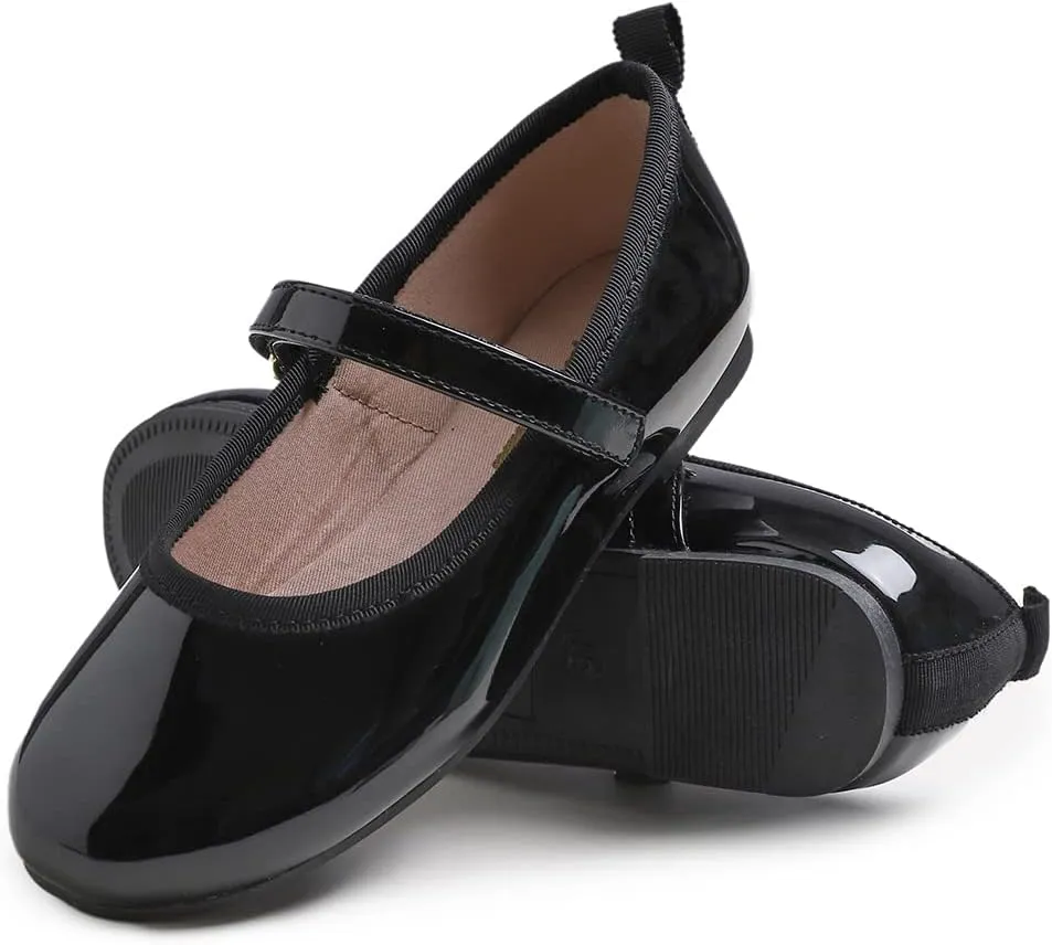 FEVERSOLE Girls Cute Dress Mary Jane Shoes Soft Party Holiday Ballet Flats