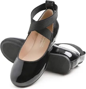 FEVERSOLE Girls Cute Dress Mary Jane Shoes Soft Party Holiday Ballet Flats