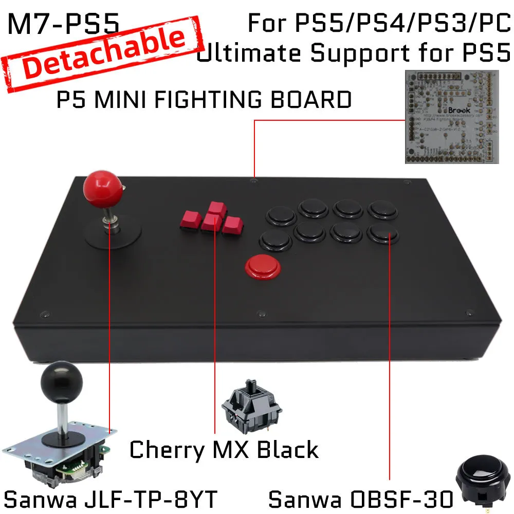 FightBox M7 Keyboard Button Leverless Arcade Game Controller for PC/PS/XBOX/SWITCH