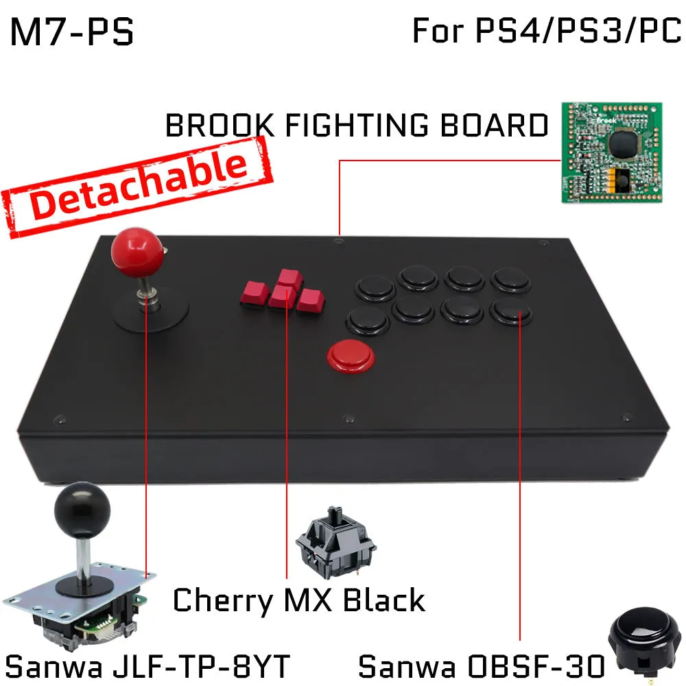 FightBox M7 Keyboard Button Leverless Arcade Game Controller for PC/PS/XBOX/SWITCH