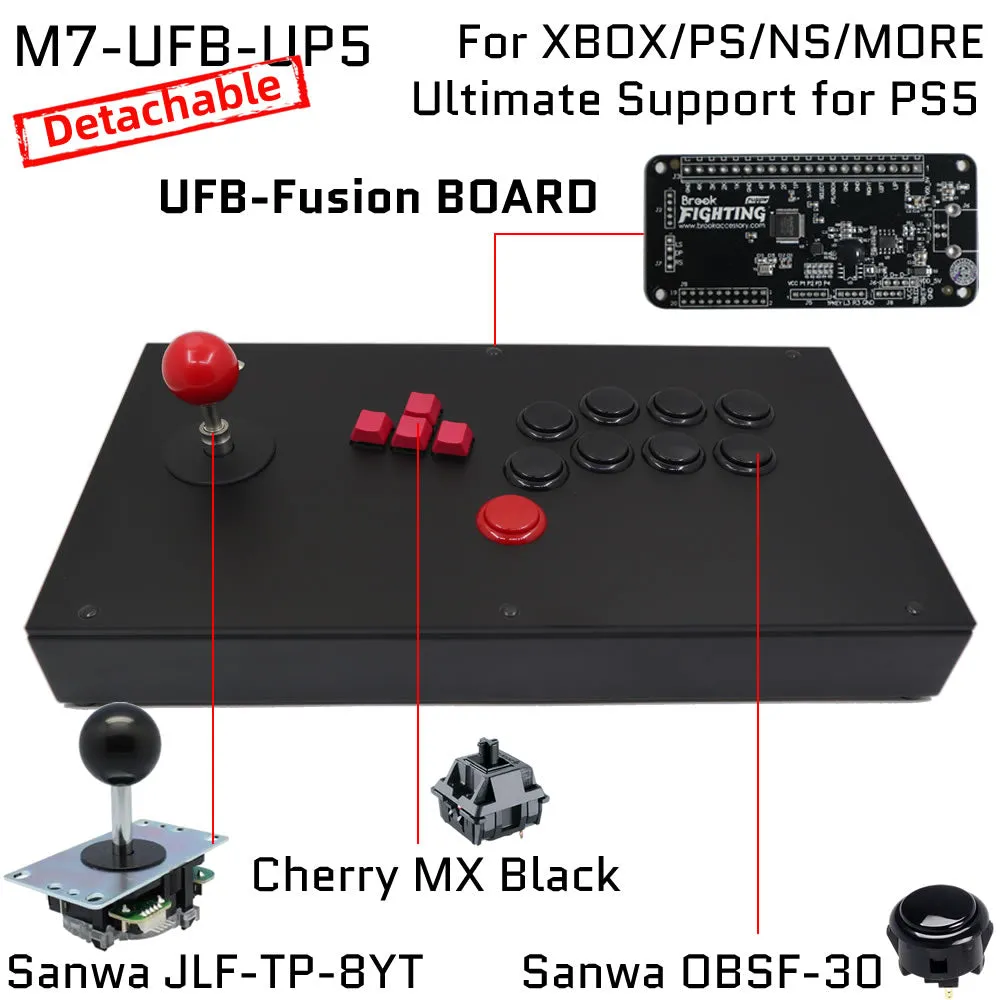 FightBox M7 Keyboard Button Leverless Arcade Game Controller for PC/PS/XBOX/SWITCH
