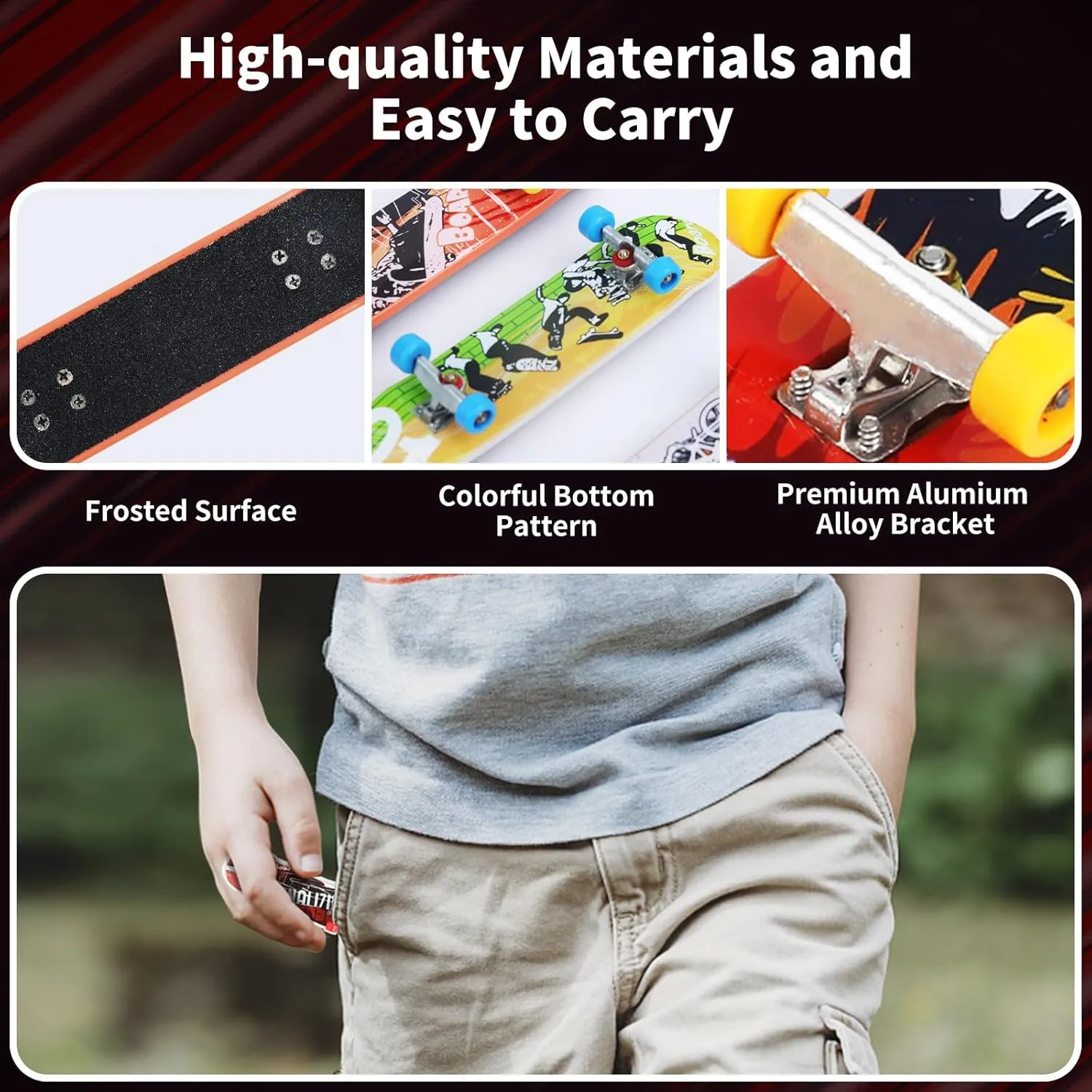 Finger Skateboard Park Ramp Set, 6 in 1 Mini Finger Skatepark for Fingerboards, Finer Skateboard Ramps Toys for Finger Dexterity Training, Skateboard