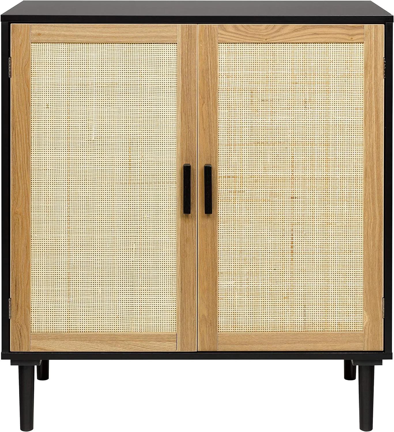 Finnhomy Sideboard Buffet Cabinet, Kitchen Storage Sideboard with Rattan Decorated Doors, Liquor Buffet for Bar, Dining Room, Hallway, Cupboard Console Table, Accent Cabinet, 31.5X 15.8X 34.6 Inches