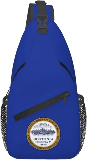 Flag of Boston Crossbody Bags For Women Men Chest Backpack Gym Shoulder Bag Travel Outdoor Sports Casual Crossbody Bags