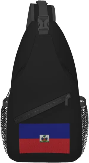 Flag Of Haiti Crossbody Bags For Women Men Chest Backpack Gym Shoulder Bag Travel Outdoor Sports Casual Crossbody Bags