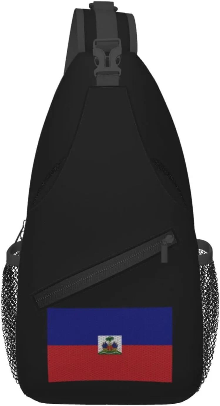 Flag Of Haiti Crossbody Bags For Women Men Chest Backpack Gym Shoulder Bag Travel Outdoor Sports Casual Crossbody Bags