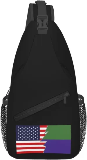 Flag Of Hermann, Missouri And America Crossbody Bags For Women Men Chest Backpack Gym Shoulder Bag Travel Outdoor Sports Casual Crossbody Bags
