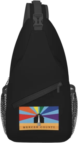 Flag Of Mercer County, Ohio Crossbody Bags For Women Men Chest Backpack Gym Shoulder Bag Travel Outdoor Sports Casual Crossbody Bags