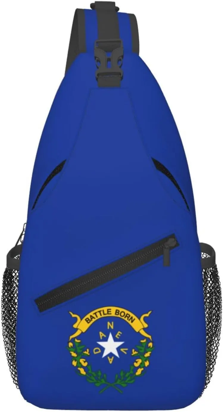 Flag Of Nevada (1929-1991) Crossbody Bags For Women Men Chest Backpack Gym Shoulder Bag Travel Outdoor Sports Casual Crossbody Bags