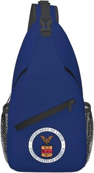 Flag of the United States Department of Labor (1915–1960) Crossbody Bags For Women Men Chest Backpack Gym Shoulder Bag Travel Outdoor Sports Casual Crossbody Bags