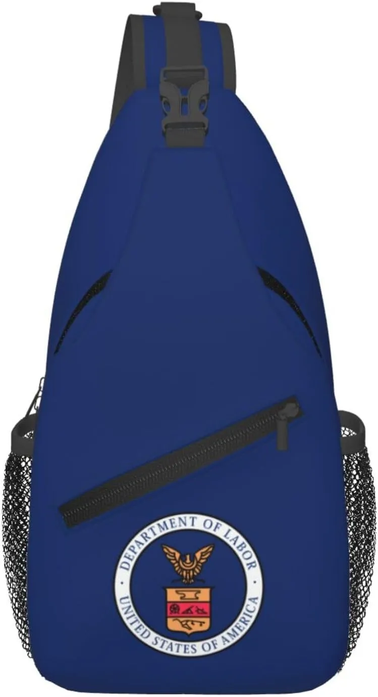 Flag of the United States Department of Labor (1915–1960) Crossbody Bags For Women Men Chest Backpack Gym Shoulder Bag Travel Outdoor Sports Casual Crossbody Bags