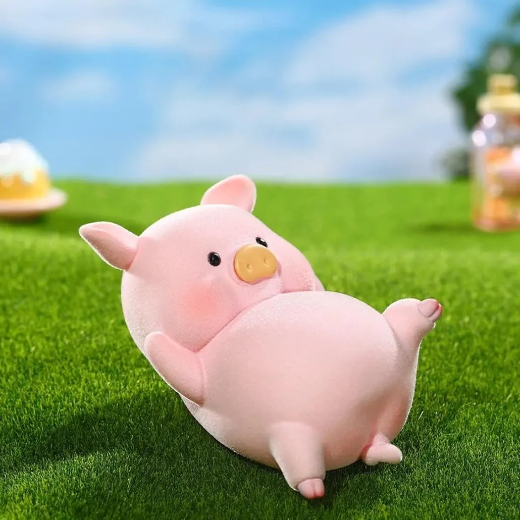 Flocking Cute Piggy Daily Life 6PCs Pig Figurine Blind Box Bags Figures Collectible Toys Birthday Gifts
