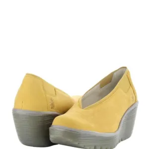 FLY LONDON YOZA BUMBLEBEE YELLOW WEDGE SHOE