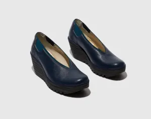 FLY LONDON YOZA OCEAN BLUE WEDGE SHOE