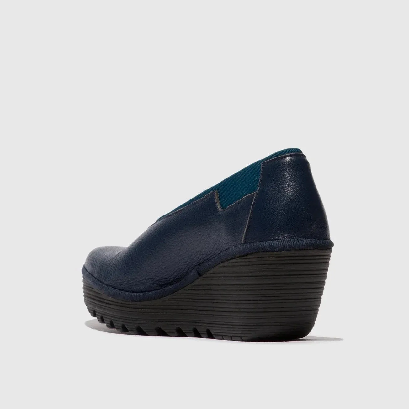 FLY LONDON YOZA OCEAN BLUE WEDGE SHOE