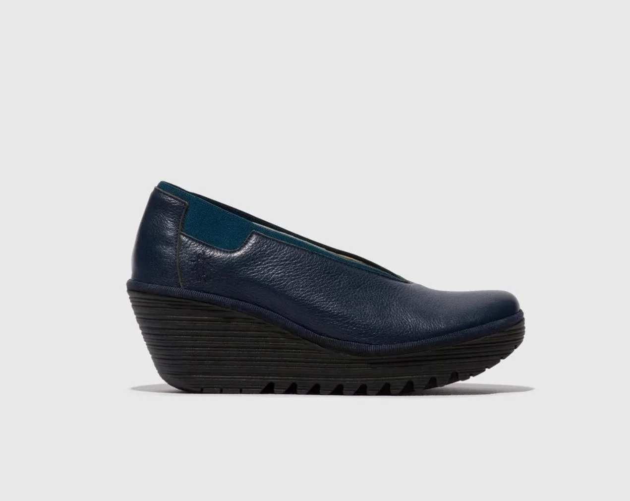 FLY LONDON YOZA OCEAN BLUE WEDGE SHOE