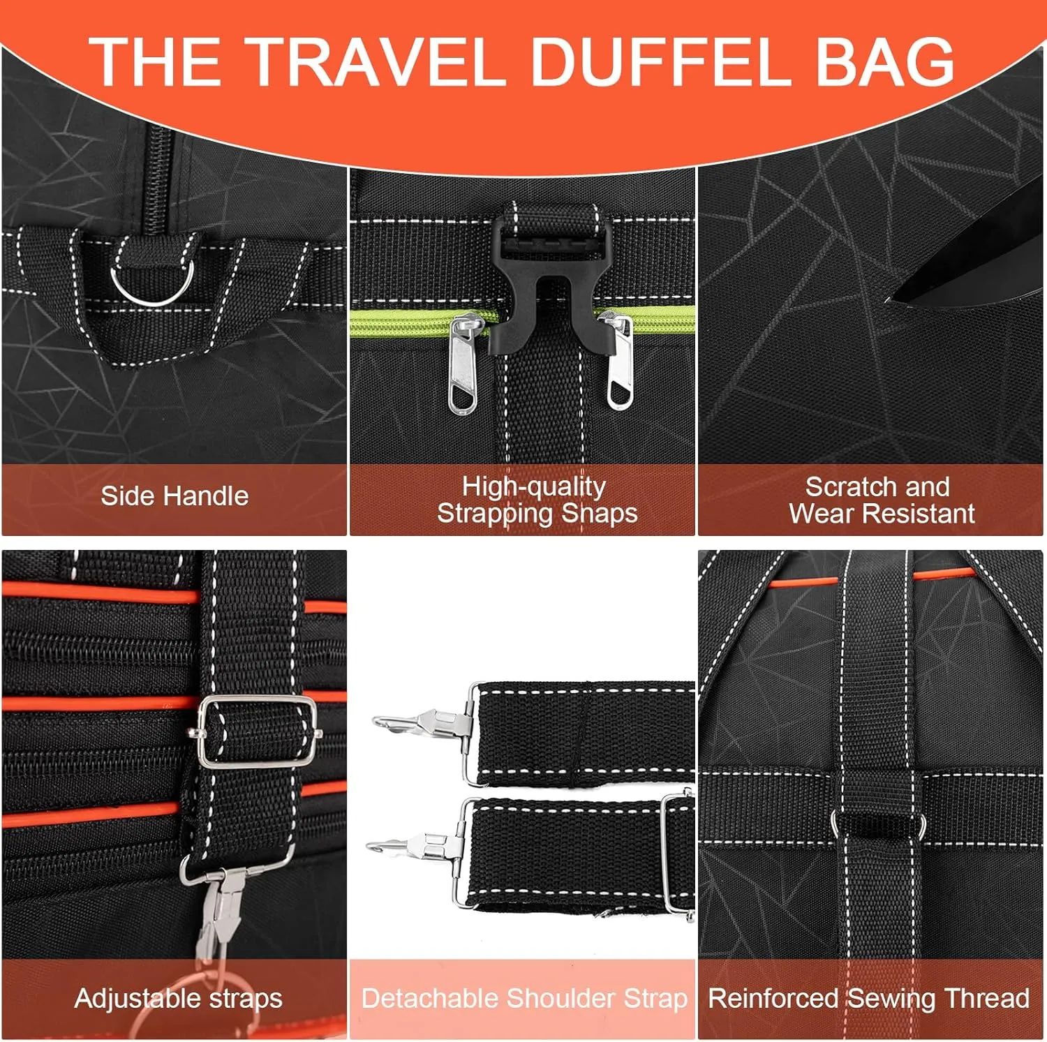 Foldable Duffel Bag,Large Expandable Rolling Travel Duffle Bag with Wheels Waterproof Collapsible Luggage Carry on Duffel Bag with Wheels and Handle-Black
