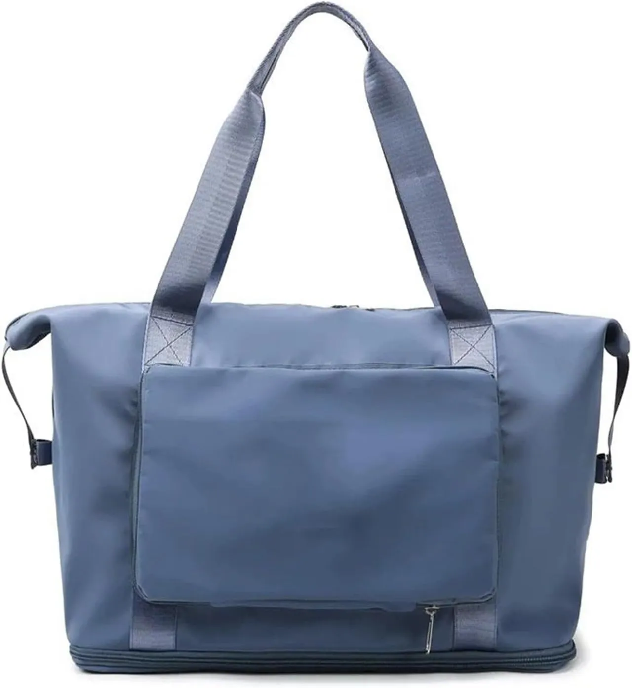 Foldable Large Capacity Storage Folding Bags Travel Bags Handy Luggage Handbags Women's Gym Bags (Color : Blue, Size : 42x28x22cm)