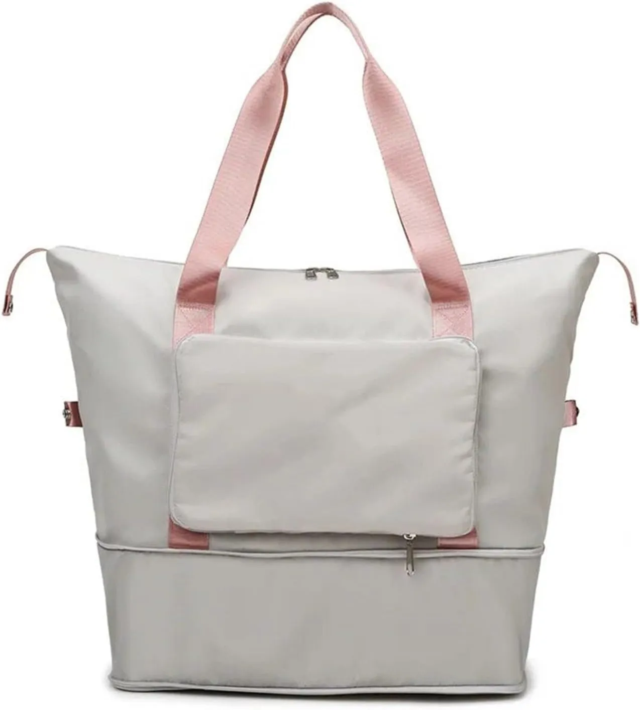 Foldable Large Capacity Storage Folding Bags Travel Bags Handy Luggage Handbags Women's Gym Bags (Color : Light purple, Size : 42x28x22cm)