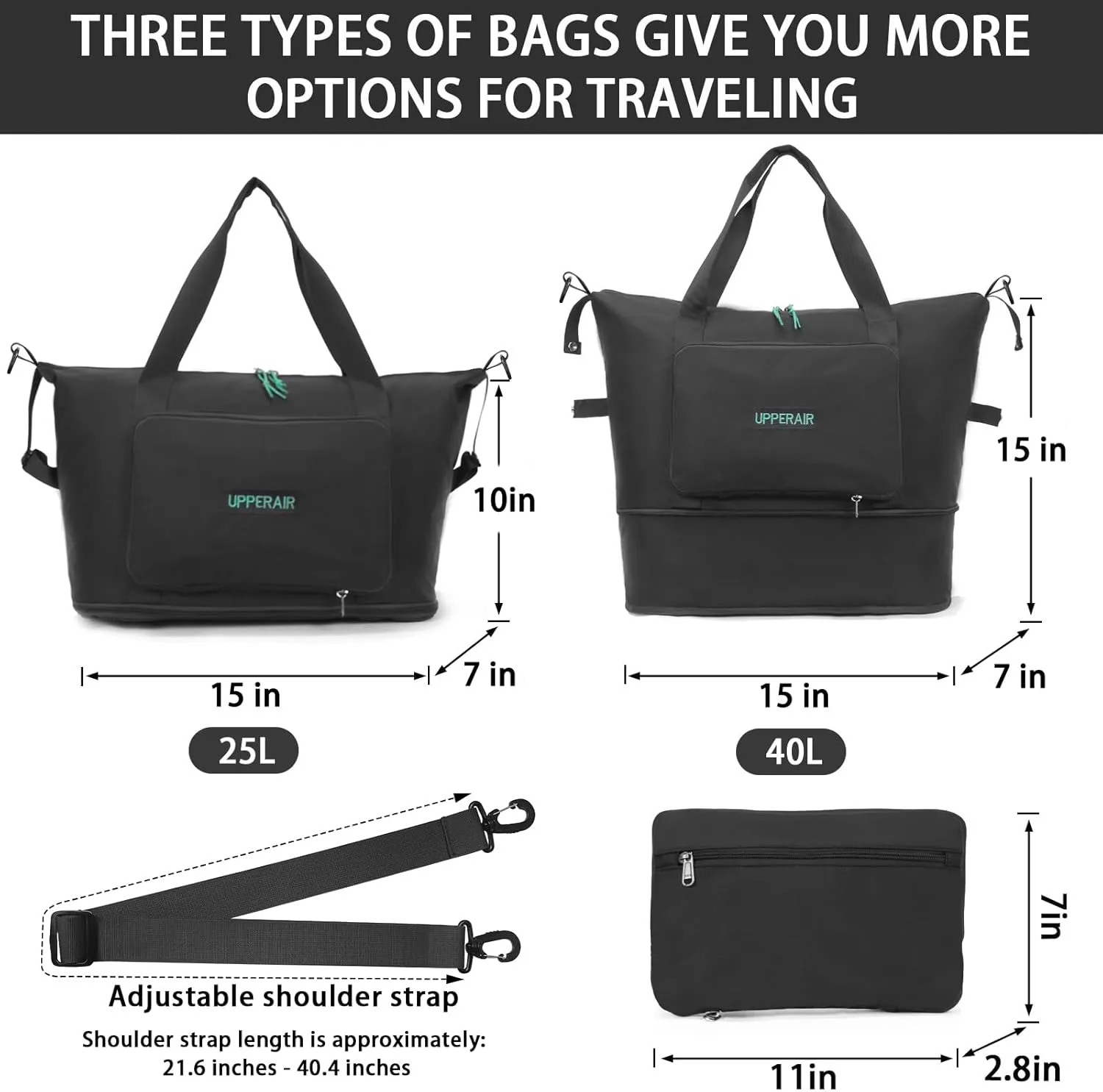 Foldable Travel Duffel Bag Expandable collapsible Luggage Large Capacity Lightweight Oxford Fabric Waterproof Men and Women