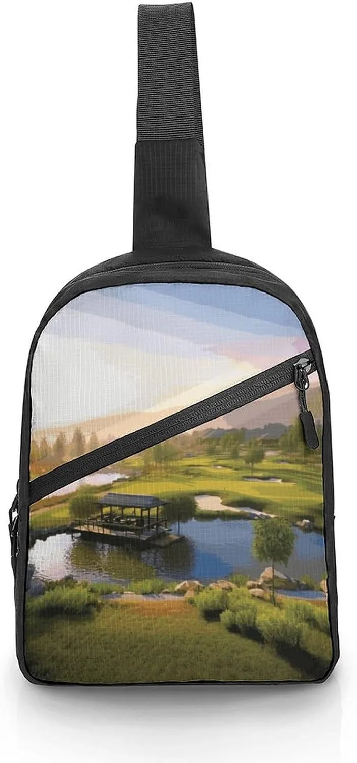 Folder Sling Bags Golf Resort Park Chest Bag for Men Women Shoulder Bag for Travel Sport Chest Pack