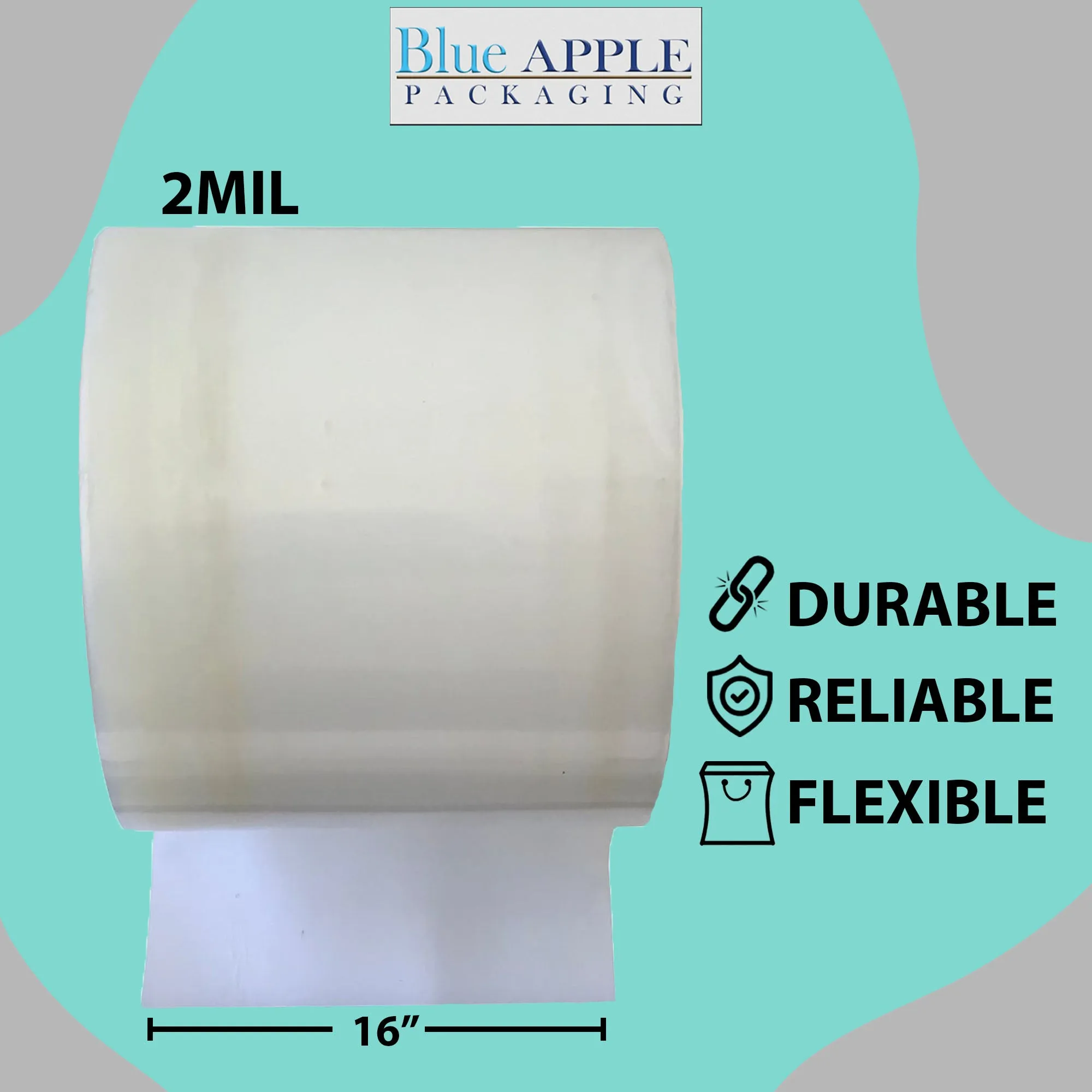 Food Grade Poly Tubing Roll Bags 2Mil 16x2150ft- Impulse Heat Sealer